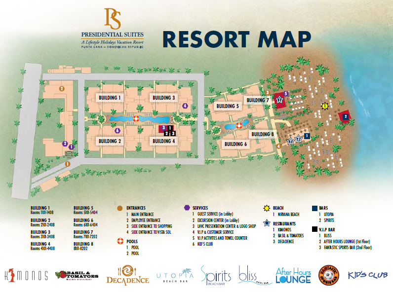 presidential suites punta cana resort map